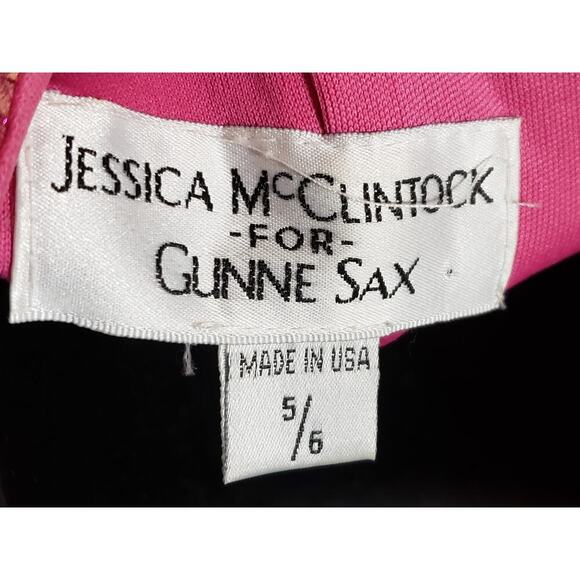 Jessica McClintock Gunne Sax Strapless Dress Women 5/6 Pink Embellished Back Zip - Picture 3 of 12